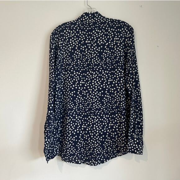 NWT Free People x Sandrine Rose Polka Dot Button Down Shirt Navy/White, Womens S - Picture 8 of 8